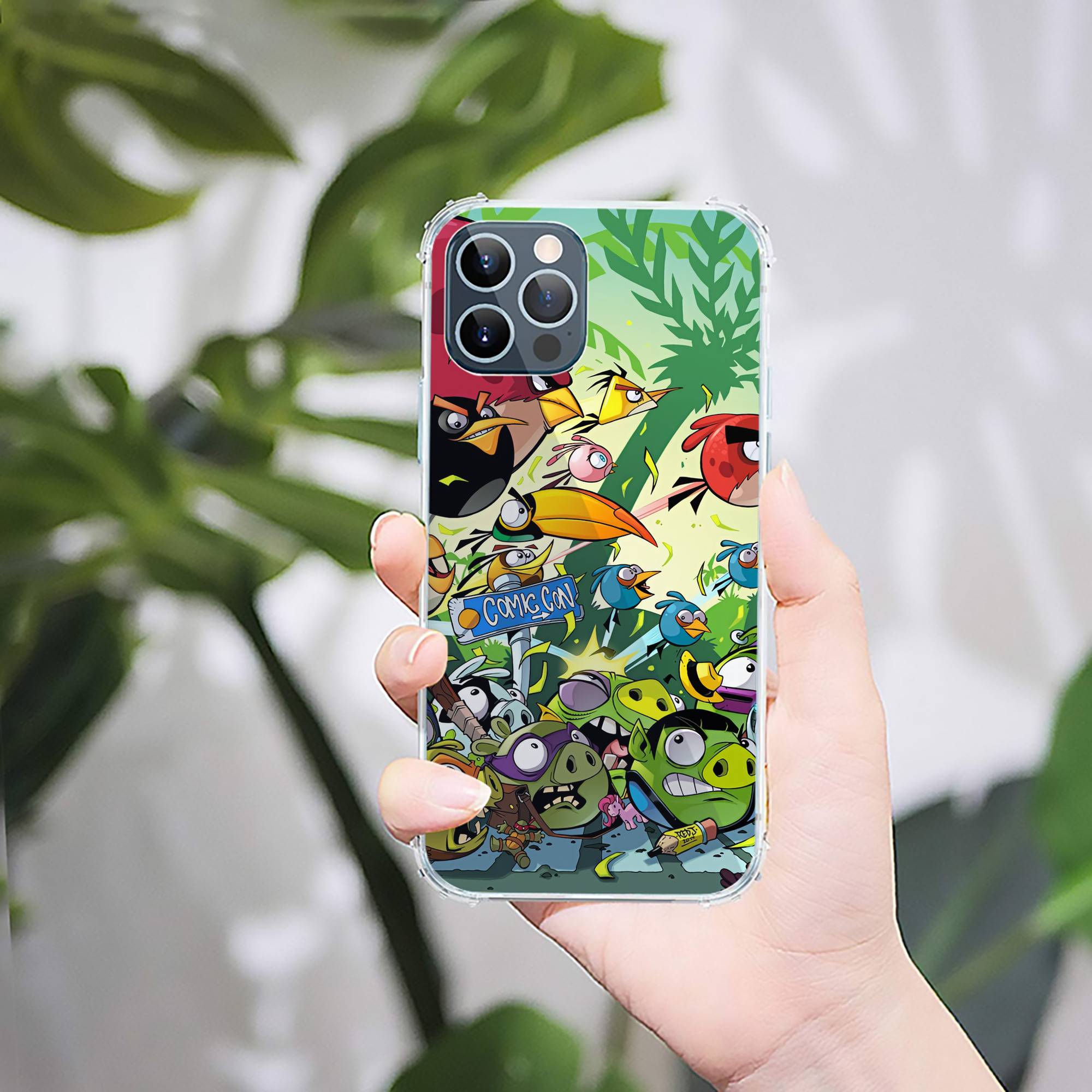 （画像用） Angry Birds アングリーバード 【iPhone 12シリーズ対応】透明スマホケース（クリアソフトケース）